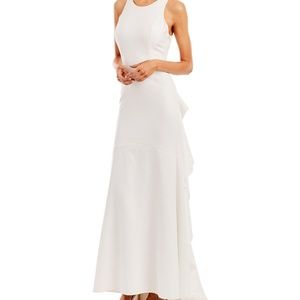 Nicole Miller Sz 8 Ruffle Frill Back Wedding Gown